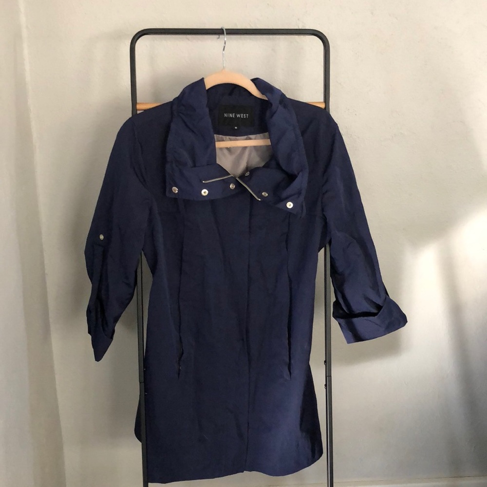 Nine West navy rain coat